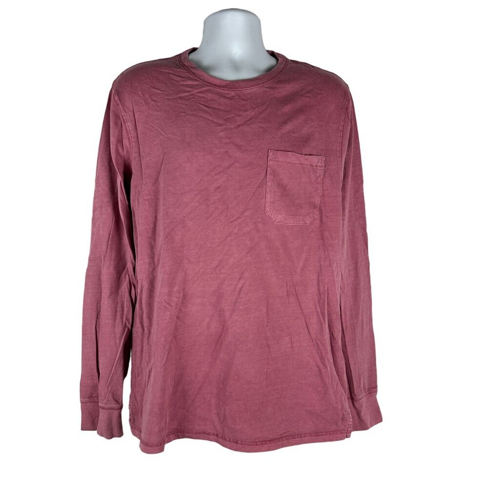 Goodfellow & Co Mens Long Sleeve Pocket Tee Standard Fit L Dusty Rose